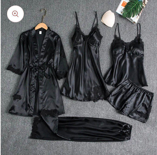 The Ultimate Silk Wardrobe: 5-Piece Intimate Set