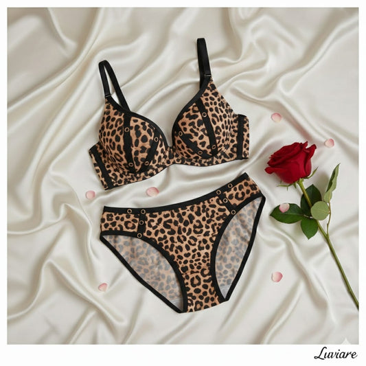 CHEETAH LIGHT PUSH UP BRA SET
